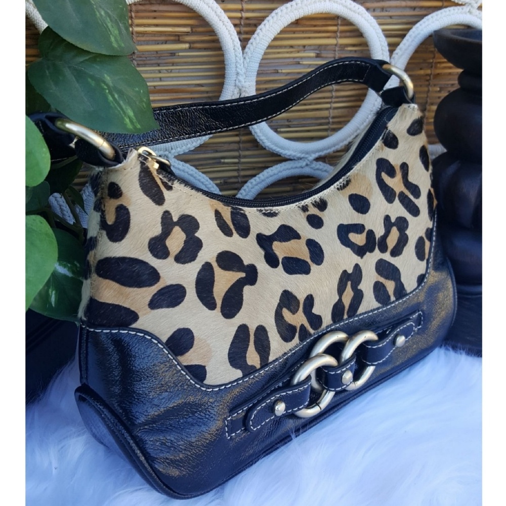 Wilsons Leather Genuine Animal Print Satchel Purse